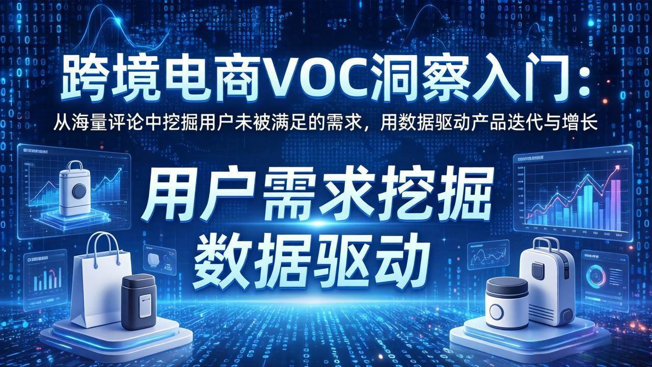 跨境电商VOC洞察入门：从海量评论中挖掘用户未被满足的需求，用数据驱动产品迭代与增长-新时光资源网