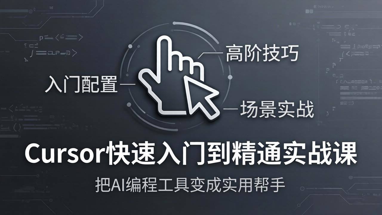 Cursor快速入门到精通实战课：入门配置+高阶技巧+场景实战，把AI编程工具变成实用帮手-新时光资源网