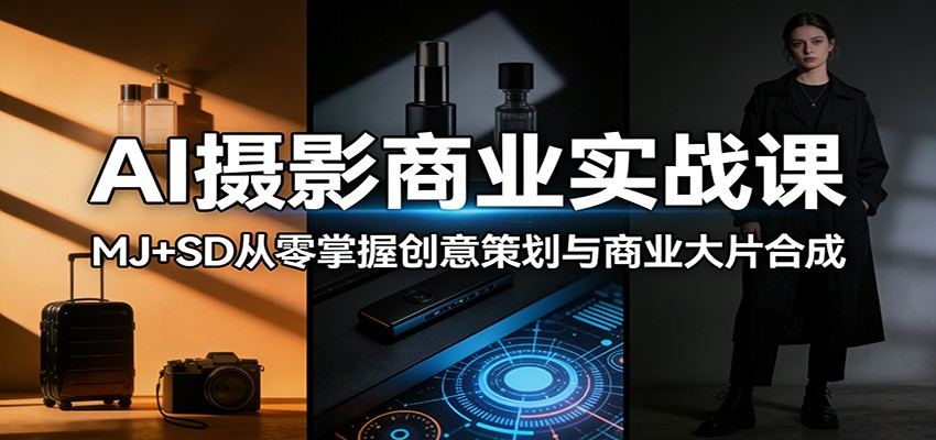 AI摄影商业实战课：MJ+SD从零掌握创意策划与商业大片合成-新时光资源网