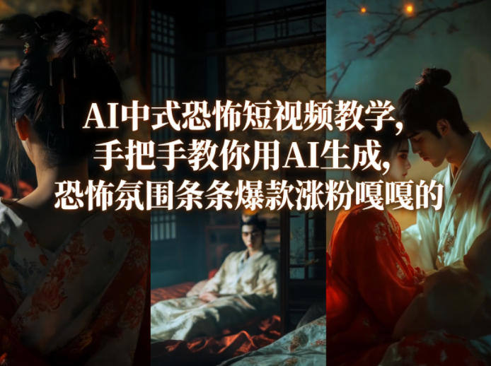 AI中式恐怖短视频教学,手把手教你用AI生成,恐怖氛围条条爆款涨粉嘎嘎的-新时光资源网