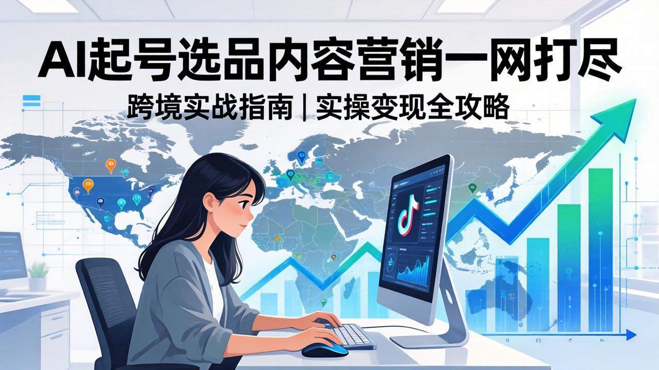 2026 TikTok 跨境AI实操：从零基础到变现全流程，AI起号选品内容营销一网打尽-新时光资源网