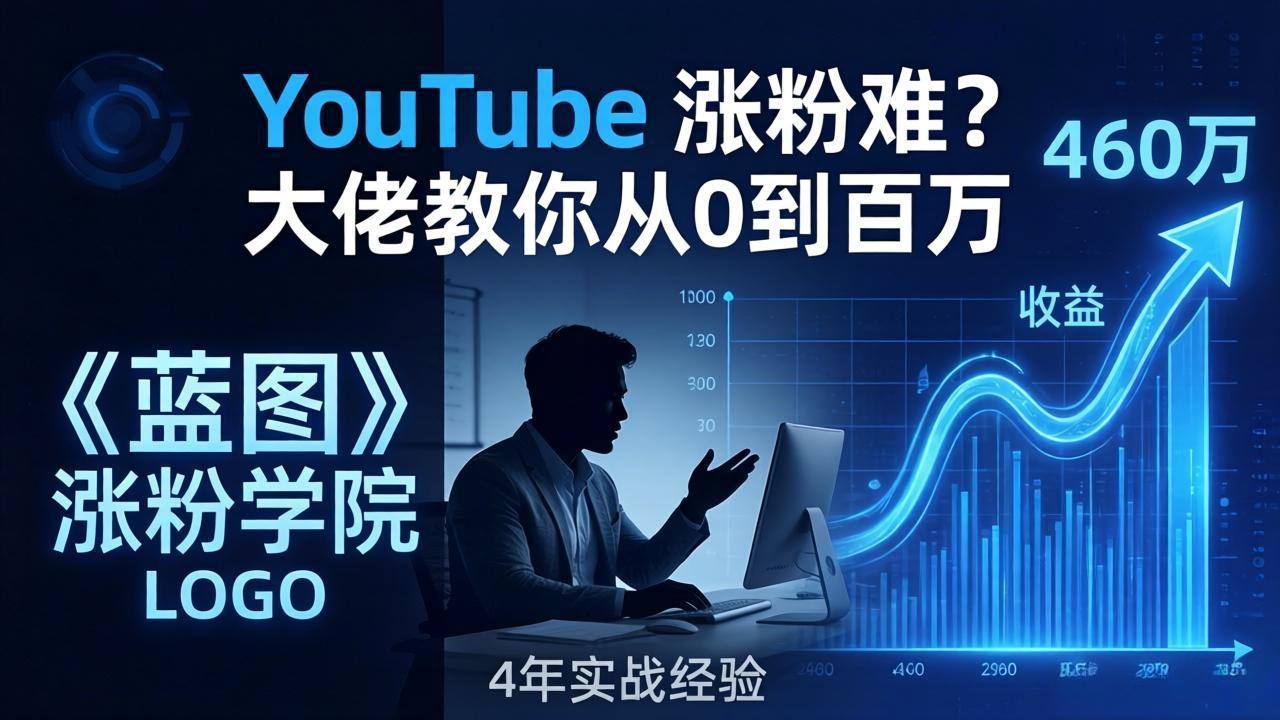 YouTube 涨粉难?《蓝图涨粉学院》:4 年赚 460 万的大佬教策略,从0到百万有路径!-新时光资源网