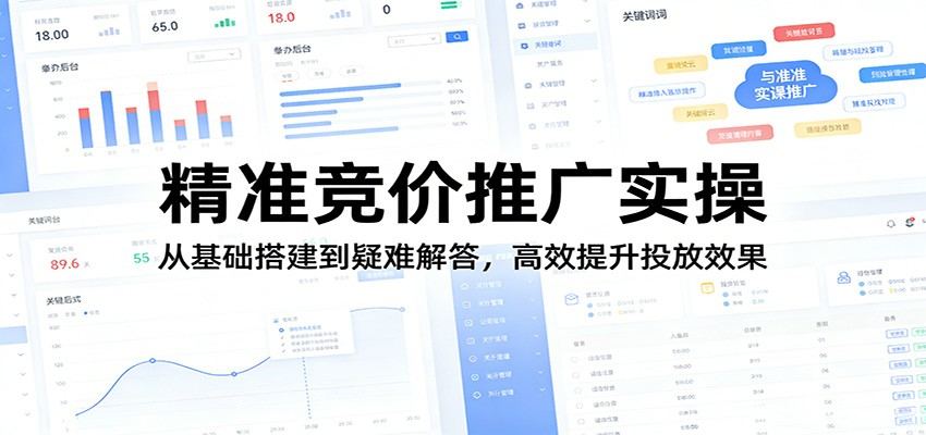 精准竞价推广实操：从基础搭建到疑难解答，高效提升投放效果-新时光资源网