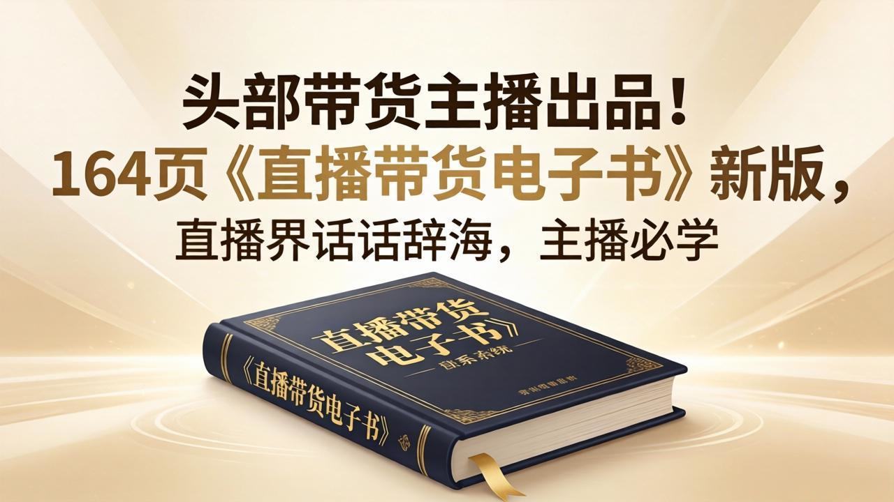 头部带货主播出品！164页《直播带货电子书》新版，直播界话术辞海，主播必学-新时光资源网