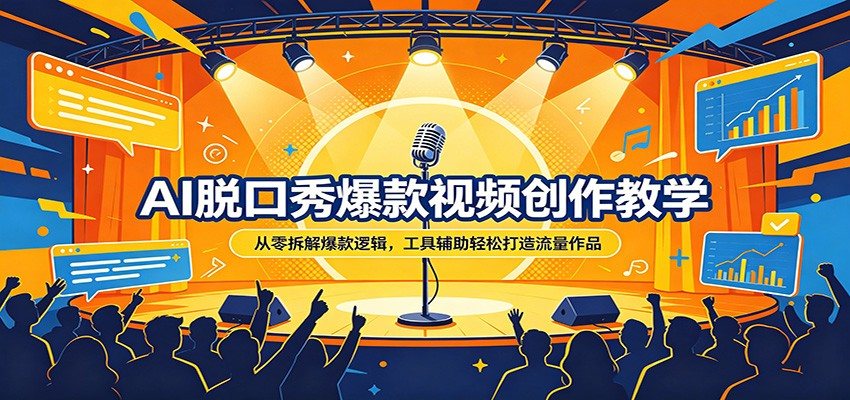 AI脱口秀爆款视频创作教学：从零拆解爆款逻辑，工具辅助轻松打造流量作品-新时光资源网