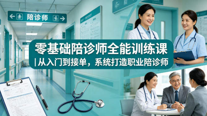 零基础陪诊师全能训练课｜从入门到接单，系统打造职业陪诊师-新时光资源网