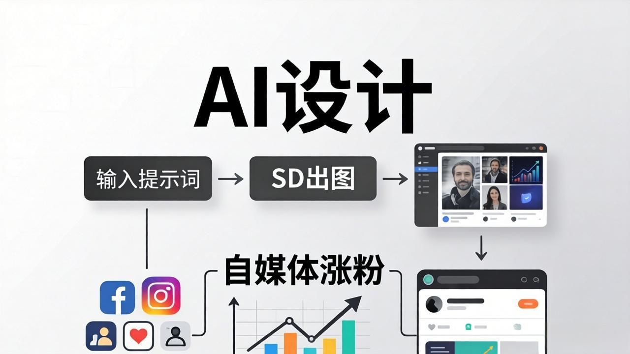 人人都是AI设计师：SD出图+自媒体涨粉一站教学，告别图文素材焦虑，AI设计让你轻松避开内卷-新时光资源网