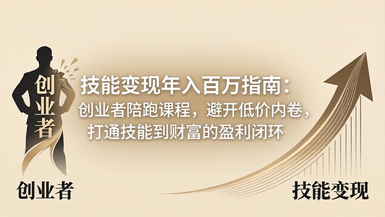 技能变现年入百万指南：创业者陪跑课程，避开低价内卷，打通技能到财富的盈利闭环-新时光资源网