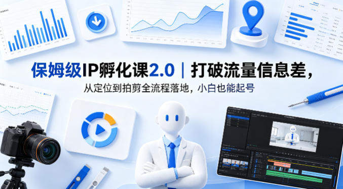 保姆级IP孵化课2.0｜打破流量信息差，从定位到拍剪全流程落地，小白也能起号-新时光资源网