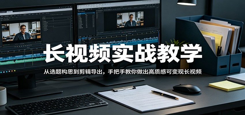 长视频实战教学，从选题构思到剪辑导出，手把手教你做出高质感可变现长视频-新时光资源网