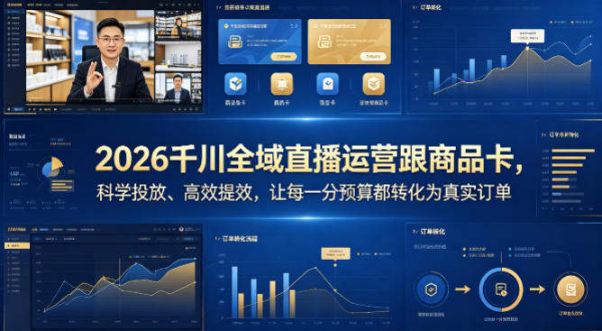 2026千川全域直播运营跟商品卡，科学投放、高效提效，让每一分预算都转化为真实订单-新时光资源网