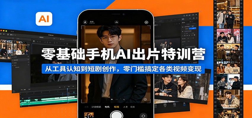 零基础手机AI出片特训营：从工具认知到短剧创作，零门槛搞定各类视频变现-新时光资源网