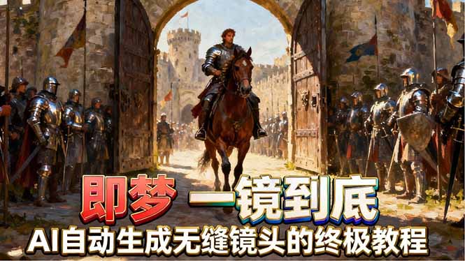 即梦AI一镜到底终极教程，智能补帧+运镜技巧，AI自动生成无缝丝滑长镜头高效出片-新时光资源网