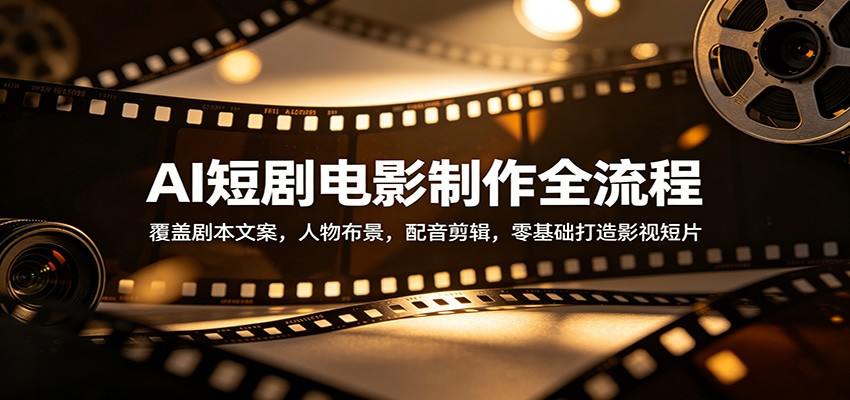 AI短剧电影制作全流程：覆盖剧本文案，人物布景，配音剪辑，零基础打造影视短片-新时光资源网