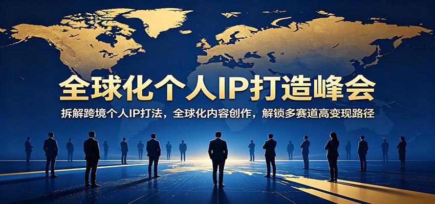 全球化个人IP打造峰会：拆解跨境个人IP打法，全球化内容创作，解锁多赛道高变现路径-新时光资源网