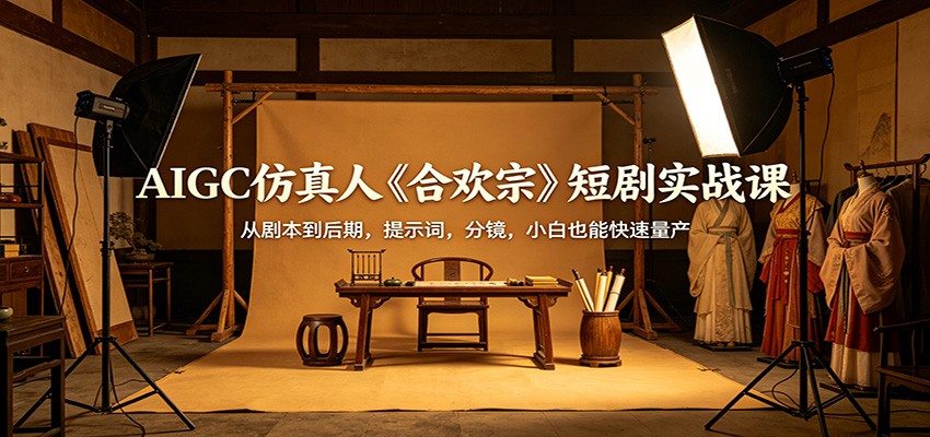 AIGC仿真人《合欢宗》短剧实战课：从剧本到后期，提示词，分镜，小白也能快速量产-新时光资源网
