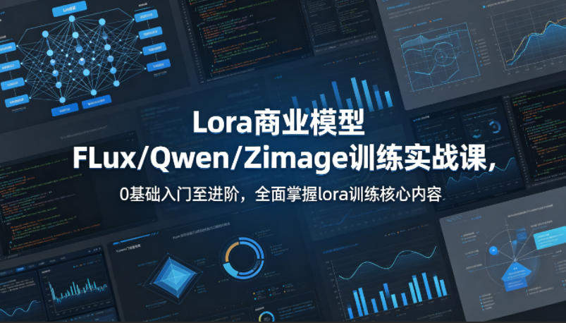 系统性学习Lora商业模型FLux／Qwen／Zimage训练实战课，0基础入门至进阶，全面掌握lora训练核心内容-新时光资源网