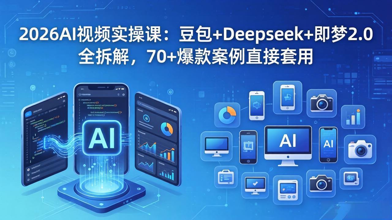 2026AI视频实操课：豆包+Deepseek+即梦2.0全拆解，70+爆款案例直接套用-新时光资源网