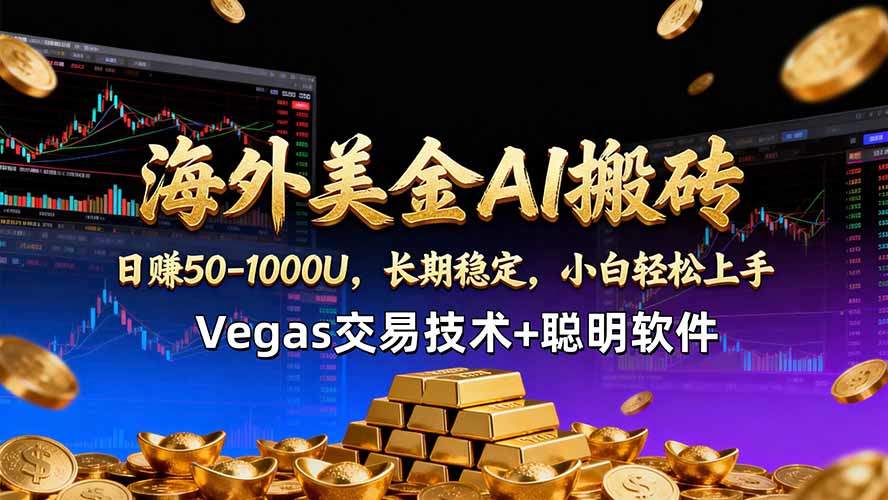 海外美金AI搬砖技术Vegas交易技术+聪明软件【训练营第七期】，日赚50-100U-新时光资源网