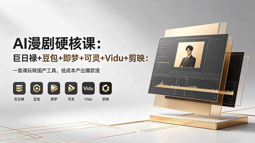 AI漫剧硬核课：巨日禄+豆包+即梦+可灵+Vidu+剪映：一套课玩转国产工具，低成本产出爆款漫剧-新时光资源网