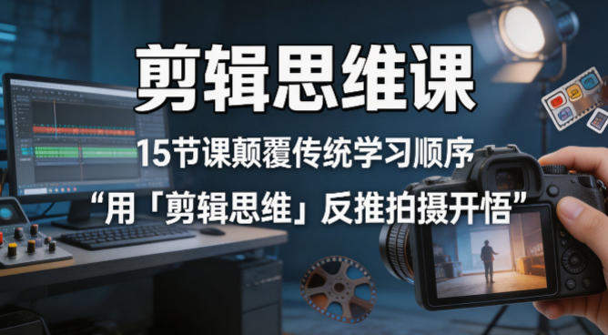 剪辑思维课，15节课颠覆传统学习顺序用「剪辑思维」反推拍摄开悟-新时光资源网