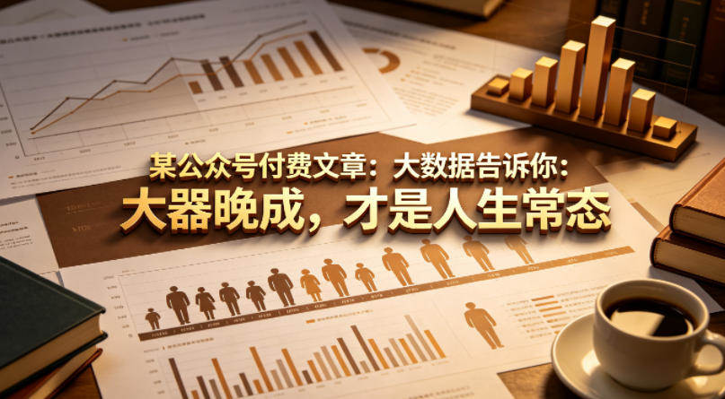 某公众号付费文章：大数据告诉你：大器晚成，才是人生常态-新时光资源网