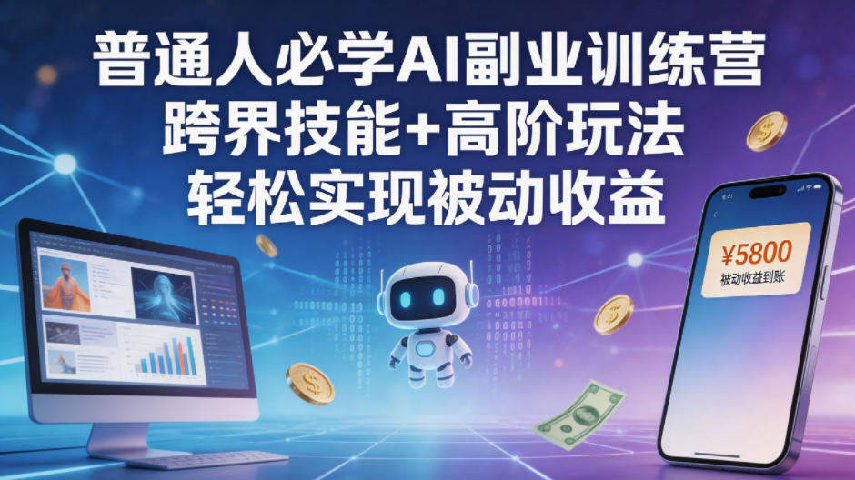 普通人必学AI副业训练营跨界技能+高阶玩法轻松实现被动收益-新时光资源网