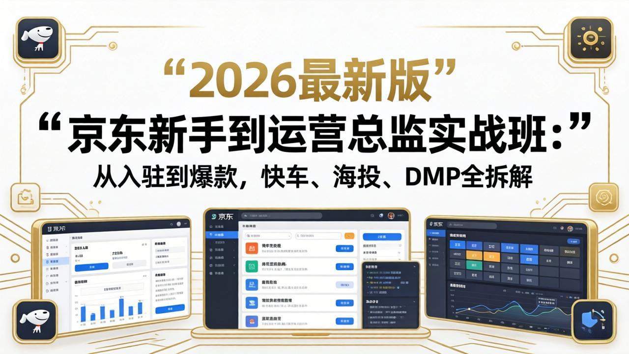 京东新手到运营总监实战班：从入驻到爆款，快车、海投、DMP全拆解，2026最新版-新时光资源网