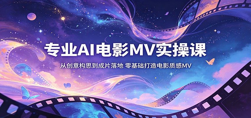 专业AI电影MV实操课：从创意构思到成片落地，零基础打造电影质感MV-新时光资源网