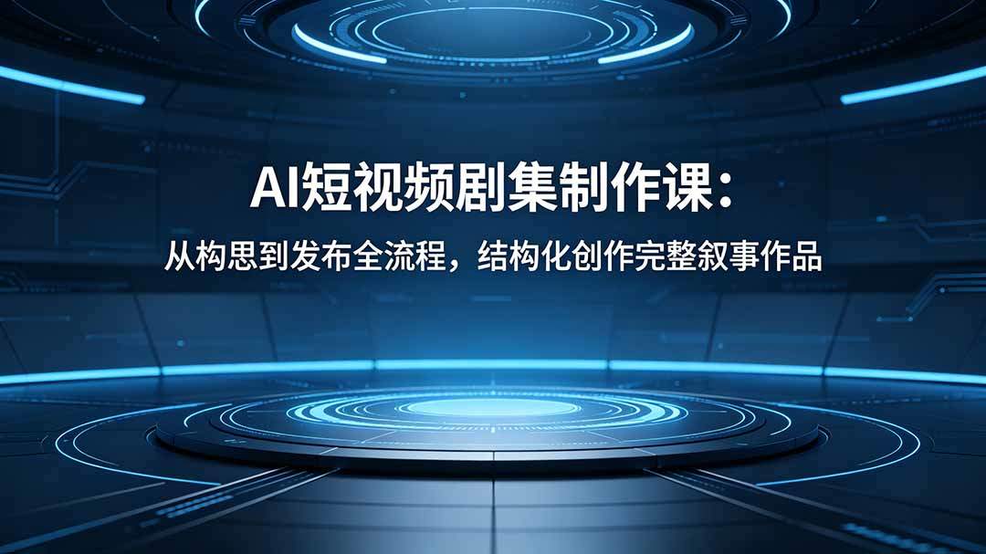 AI短视频剧集制作课：从构思到发布全流程，结构化创作完整叙事作品-新时光资源网