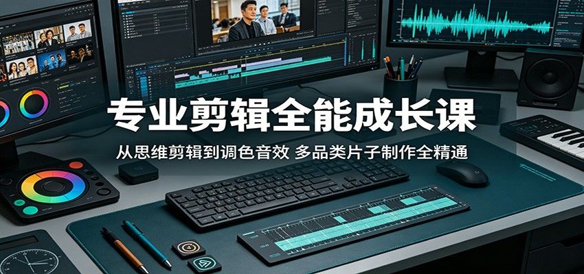 专业剪辑全能成长课：从思维剪辑到调色音效，多品类片子制作全精通-新时光资源网