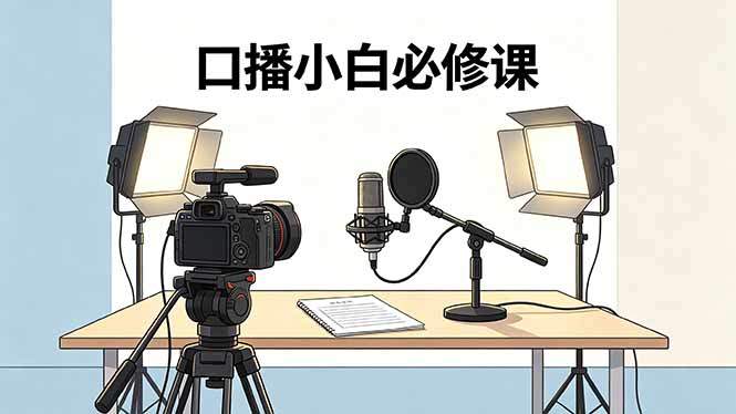 口播小白必修课：录像收音灯光设备+脚本撰写，搭专业级录制场景-新时光资源网
