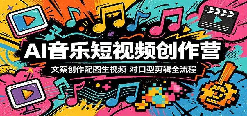 AI音乐短视频创作营：文案创作配图生视频，对口型剪辑全流程-新时光资源网