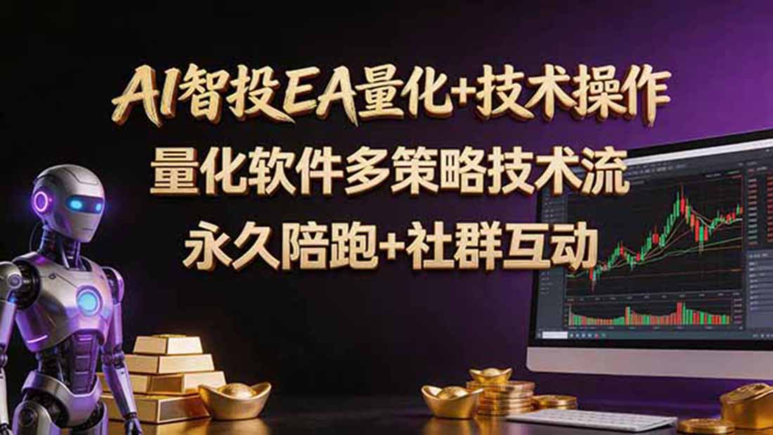 AI智投EA量化操作技术训练营，软件自动操作，简单学习轻松上入手日入30-100U-新时光资源网