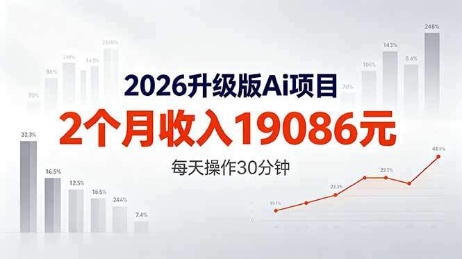 2026升级版Ai任务，2个月收入19086元，熟练后每天操作30分钟！-新时光资源网