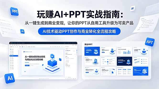 玩赚AI+PPT实战指南-更新5月13：从一键生成到商业变现，让你的PPT从自用工具升级为可卖产品-新时光资源网