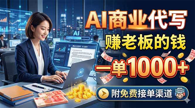 AI商业代写，赚老板的钱，一单1000+，附免费接单渠道-新时光资源网