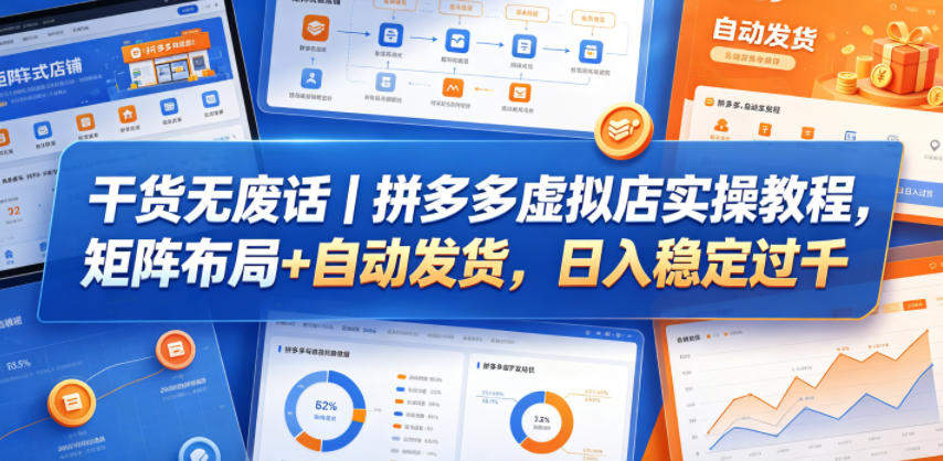 干货无废话｜拼多多虚拟店实操教程，矩阵布局+自动发货，日入稳定过千-新时光资源网