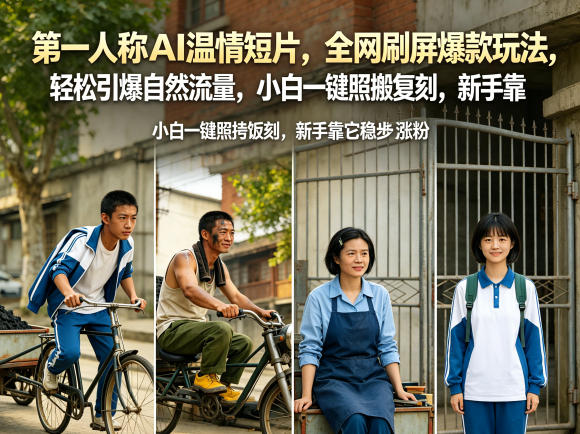 第一人称AI温情短片，全网刷屏爆款玩法，轻松引爆自然流量，小白一键照搬复刻，新手靠它稳步涨粉-新时光资源网