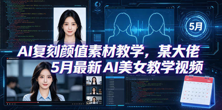 AI复刻颜值素材教学,某大佬5月最新AI美女教学视频,内含4月好物复刻教学-新时光资源网