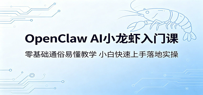 OpenClaw AI小龙虾入门课：零基础通俗易懂教学，小白快速上手落地实操-新时光资源网