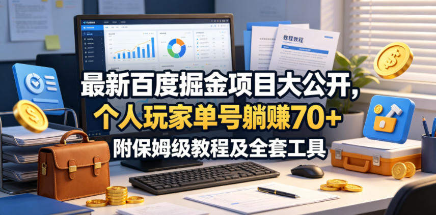 最新百度掘金项目大公开,个人玩家单号躺賺70+,附保姆级教程及全套工具【揭秘】-新时光资源网