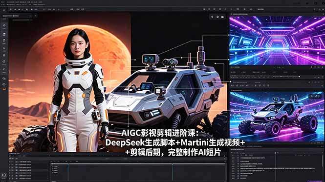 AIGC影视剪辑进阶课：DeepSeek生成脚本+Martini生成视频+剪辑后期，完整制作AI短片-新时光资源网