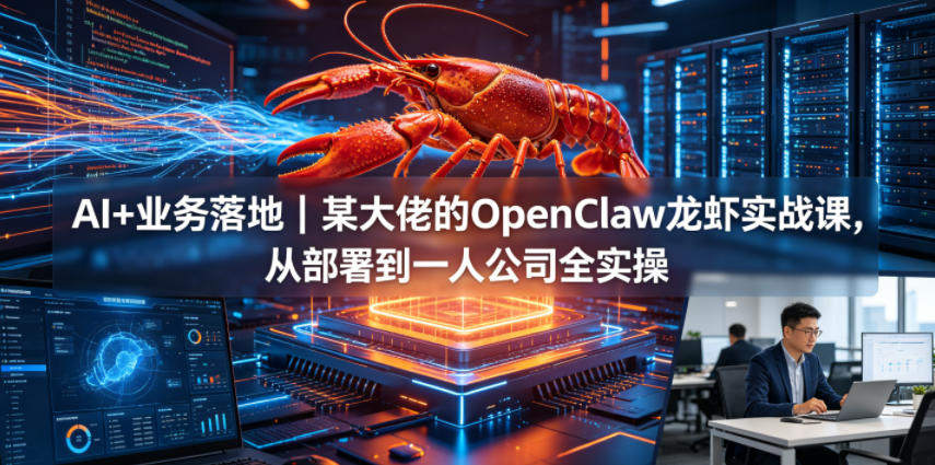 AI+业务落地｜某大佬的OpenClaw小龙虾实战课，从部署到一人公司全实操-新时光资源网