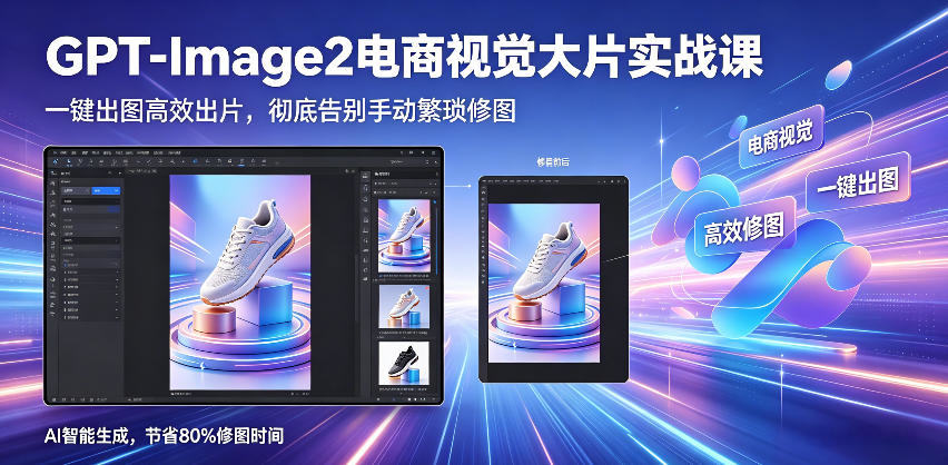 GPT-Image2电商视觉大片实战课，一键出图高效出片，彻底告别手动繁琐修图-新时光资源网