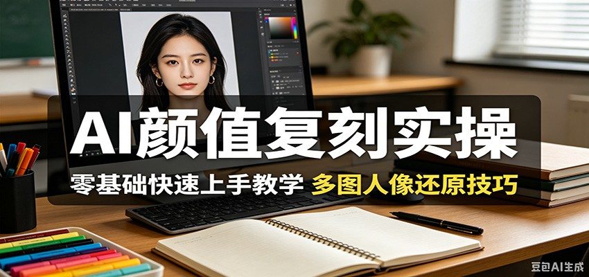 AI颜值复刻实操,零基础快速上手教学,多图人像还原技巧-新时光资源网
