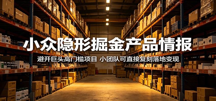 小众隐形掘金产品情报:避开巨头高门槛项目,小团队可直接复刻落地变现-新时光资源网