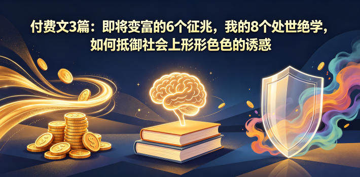 付费文3篇：即将变富的6个征兆，我的8个处世绝学，如何抵御社会上形形色色的诱惑-新时光资源网