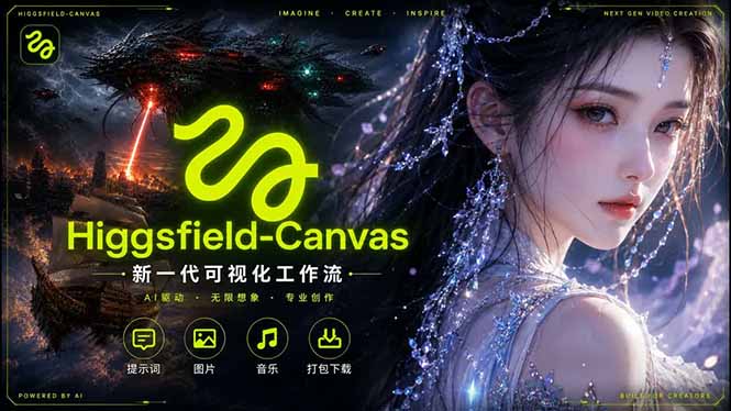Higgsfield Canvas AI视频制作详解,节点式工作流搭建,重构新式视频创作完整教程-新时光资源网