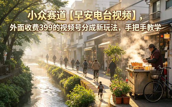 小众赛道【早安电台视频】,外面收费399的视频号分成新玩法,手把手教学-新时光资源网